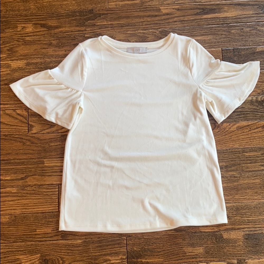 Loft velvet flutter sleeve top
